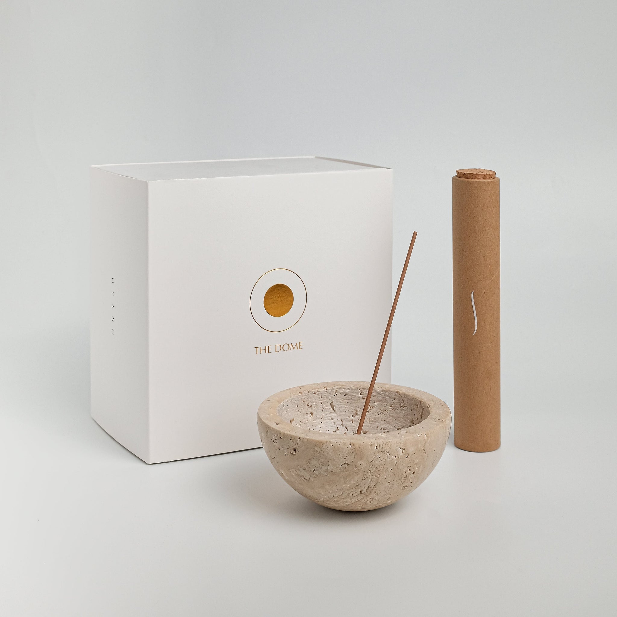 HYANG STUDIO Diffusers 1x The Dome + 1x Shrine Incense Sticks (40 sticks) The Dome | Travertine Incense Burner